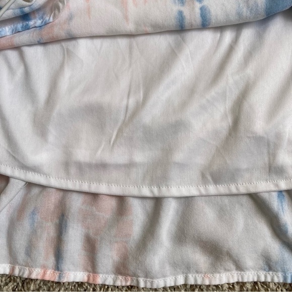 JAPNA Tie Dye Smocked Crochet Maxi Dress Ruffled Cap Sleeves White/Blue/Pink M - Picture 14 of 15